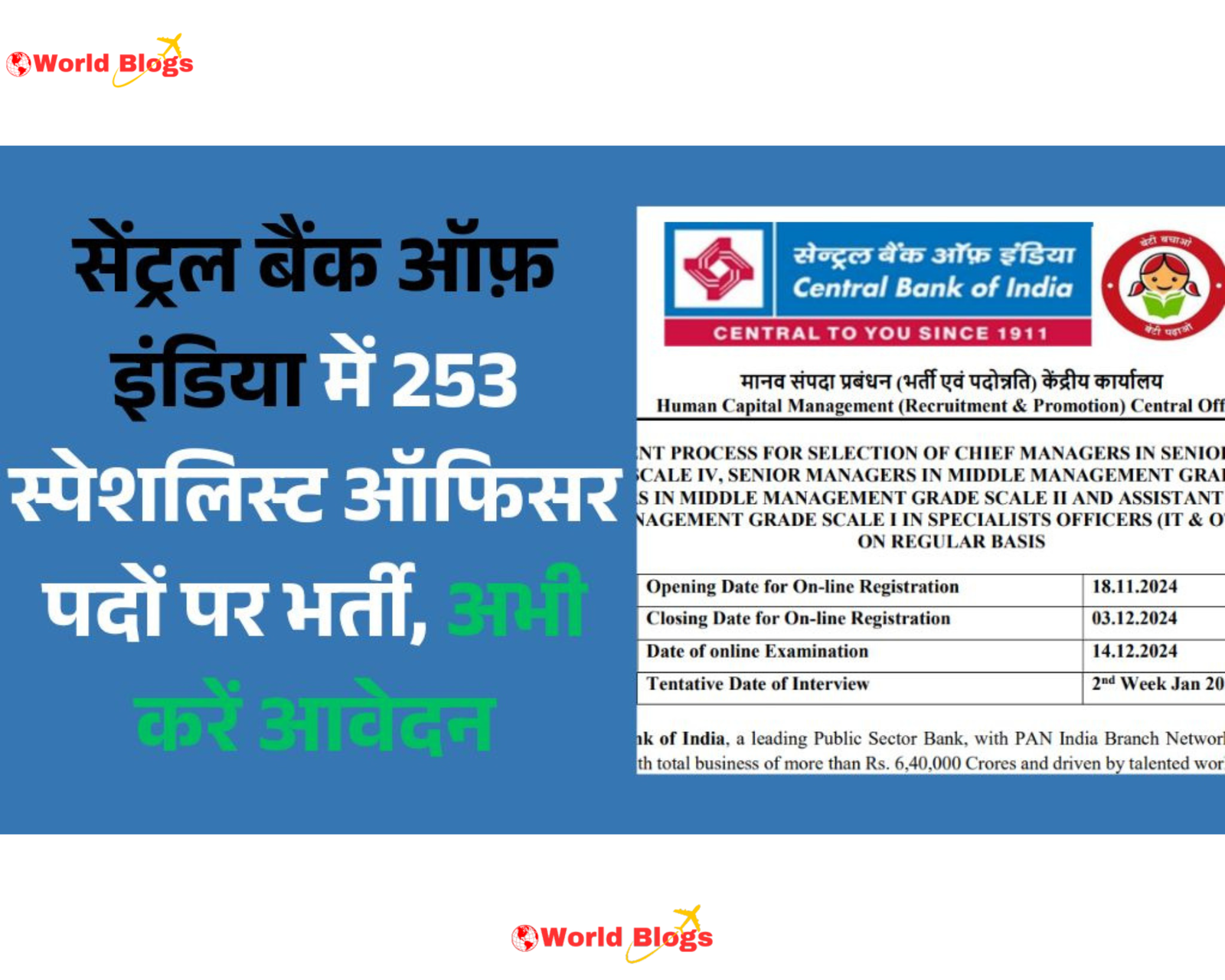 Central Bank of India SO Bharti 2024