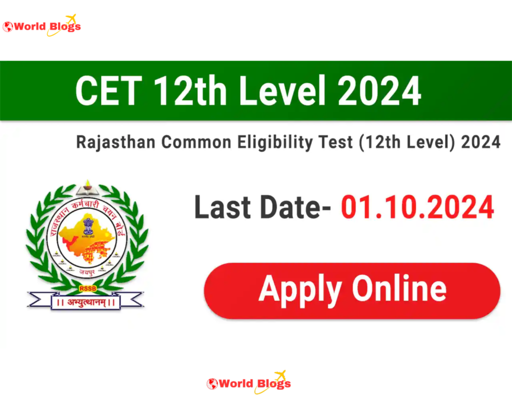 Rajasthan CET 12th Level 2024a